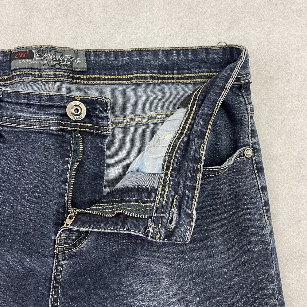 Zara Womens Jeans Wear Womens Size 34 Blue Straight Leg Dark Wash Denim - Picture 9 of 14